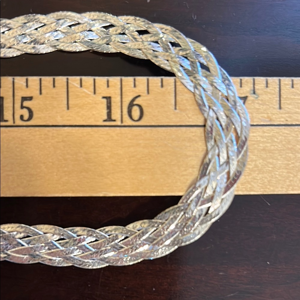 Sterling silver braided serpentine necklace - Picture 4 of 5